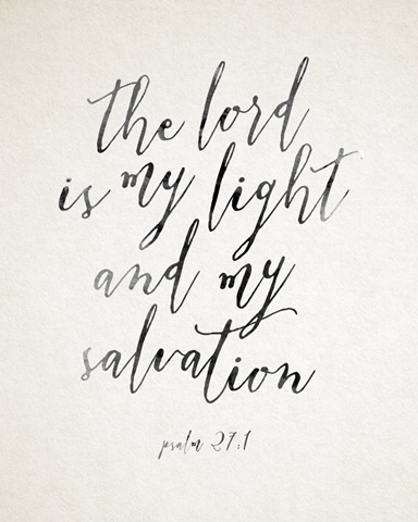 Handlettered Bible Verse - Psalm 27:1