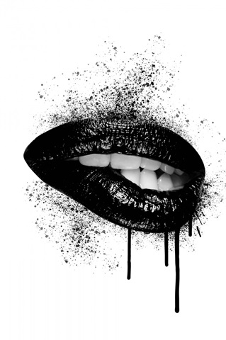 Lips - Black Ink Drip