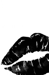 Lips - Black Watercolor
