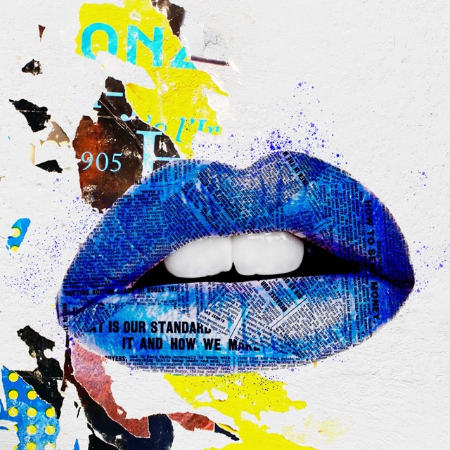 Lips - Blue Grunge I