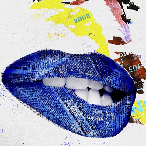 Lips - Blue Grunge II