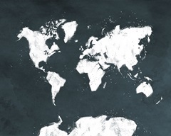 Chalky Sketch Of World Map
