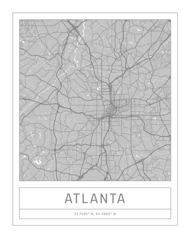 Gray Minimal City Map Of Atlanta