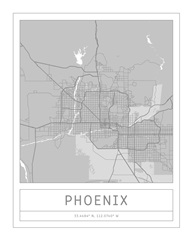 Gray Minimal City Map Of Phoenix