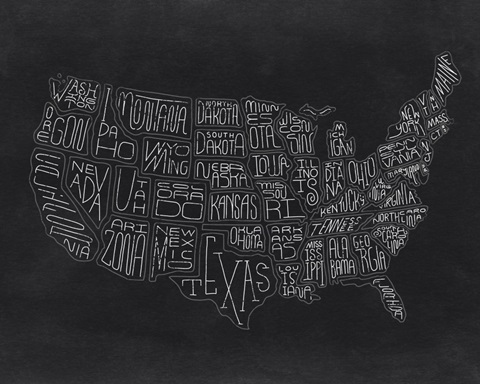 Homemade Chalk Map Of The United States