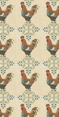 Cottage Roosters Collection B