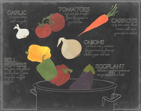 Blackboard Veggies Collection A