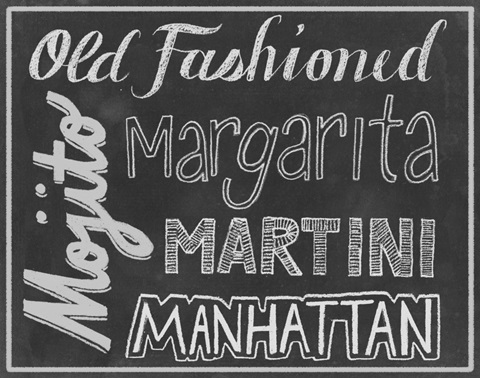 Chalkboard Cocktails Collection A