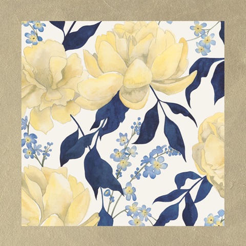 Fleurs Dor et Bleu Collection H