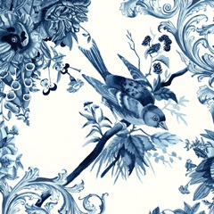 Indigo Bird and Branch Collection A