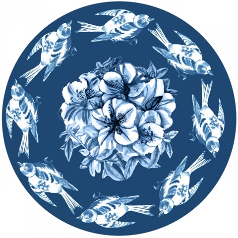 Indigo Bird and Branch Collection E