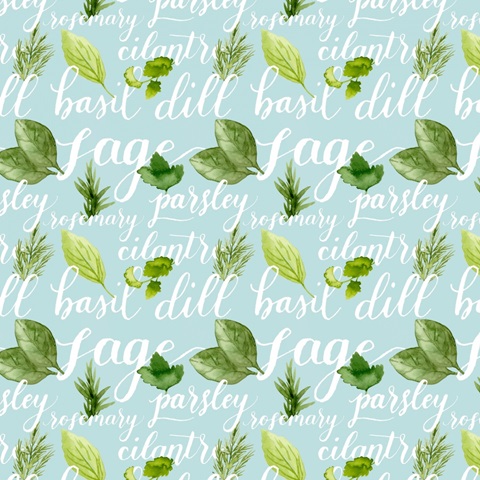 Watercolor Herb Collection I