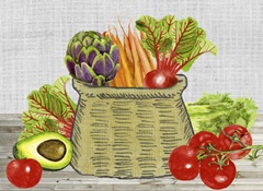 Watercolor Veggies Collection A