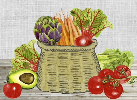 Watercolor Veggies Collection A