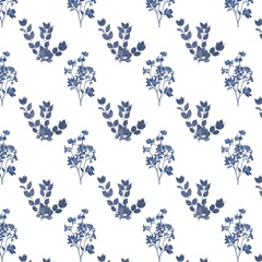 Indigo Florals Collection I