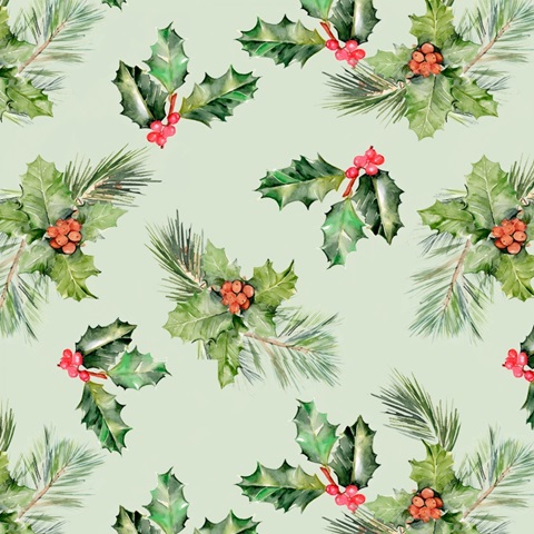 Cardinal Holly Christmas Collection H