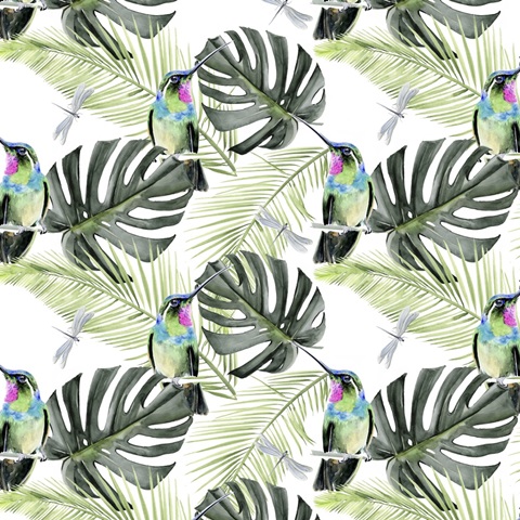 Hibiscus and Hummingbird Collection I