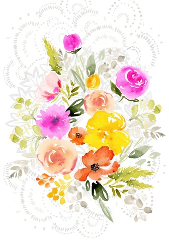 April Flowers and Bunny Collection B