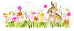 April Flowers and Bunny Collection D