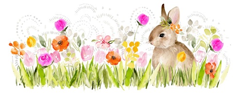 April Flowers and Bunny Collection D