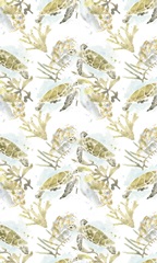 Watercolor Sea Turtle Study Collection E