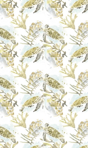 Watercolor Sea Turtle Study Collection E