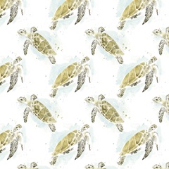 Watercolor Sea Turtle Study Collection H