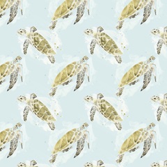 Watercolor Sea Turtle Study Collection I