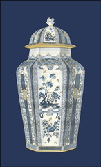 Asian Urn in Blue and White I
