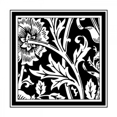 BandW Graphic Floral Motif IV