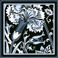 Blue and White Floral Motif I