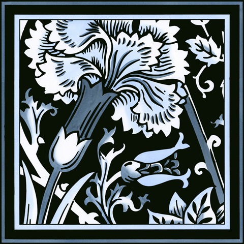 Blue and White Floral Motif I