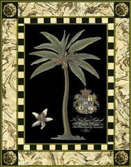 Bordered Palms on Black I