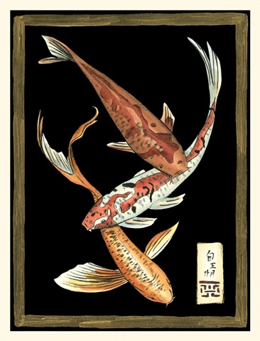 Koi Fish on Black II