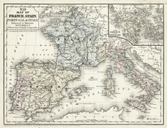 Mitchell's Map of France, Spain and Italy