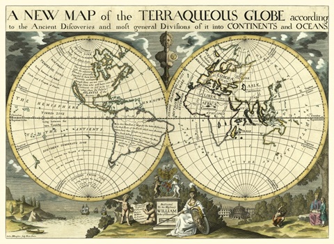 New Map Terra. Globe, Ox., 1700-01