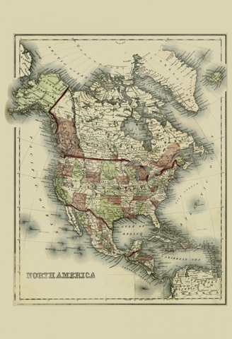 Small Antique Map of North America