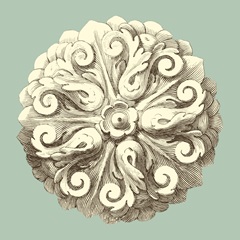 Celadon and Mocha Rosette II