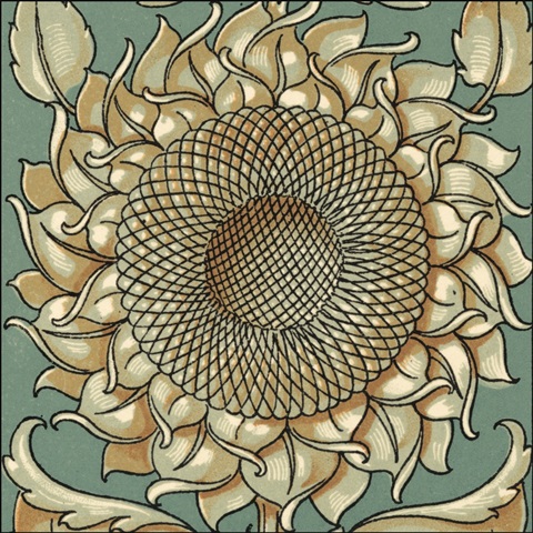 Sunflower Woodblock I