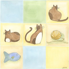 Tic-tac Cats in Blue