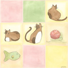 Tic-tac Cats in Pink