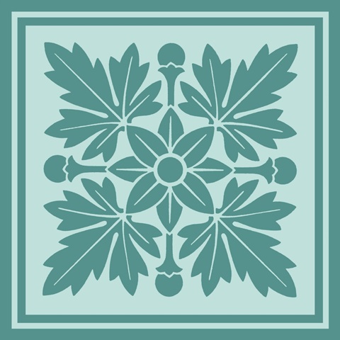 Tonal Woodblock in Blue I