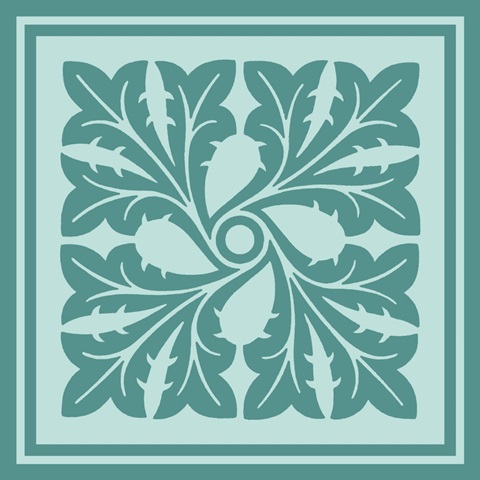 Tonal Woodblock in Blue III