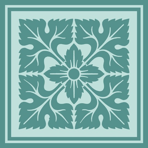 Tonal Woodblock in Blue IV