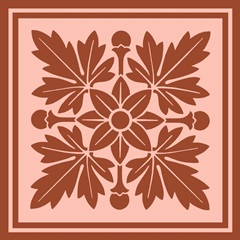 Tonal Woodblock in Coral I