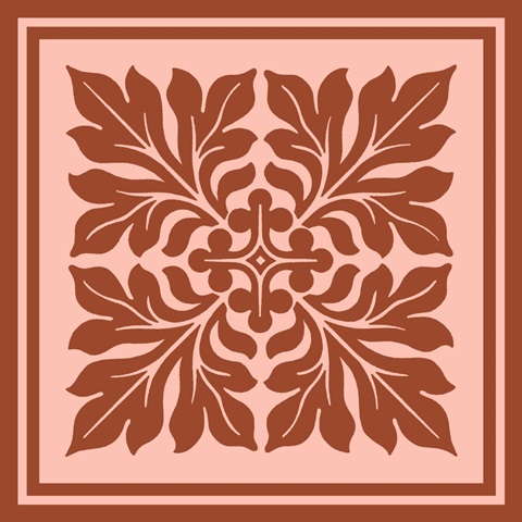 Tonal Woodblock in Coral II