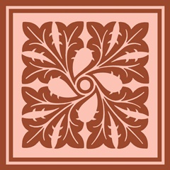 Tonal Woodblock in Coral III