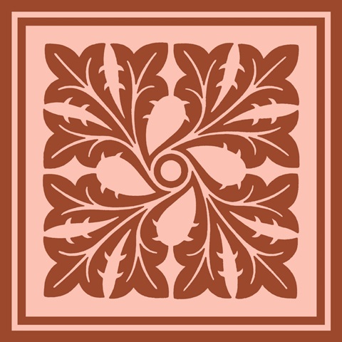 Tonal Woodblock in Coral III