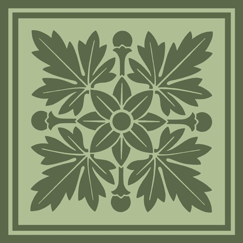 Tonal Woodblock in Green I