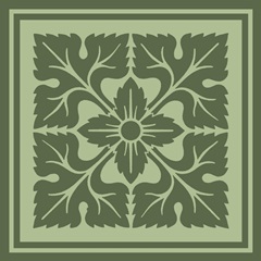 Tonal Woodblock in Green IV